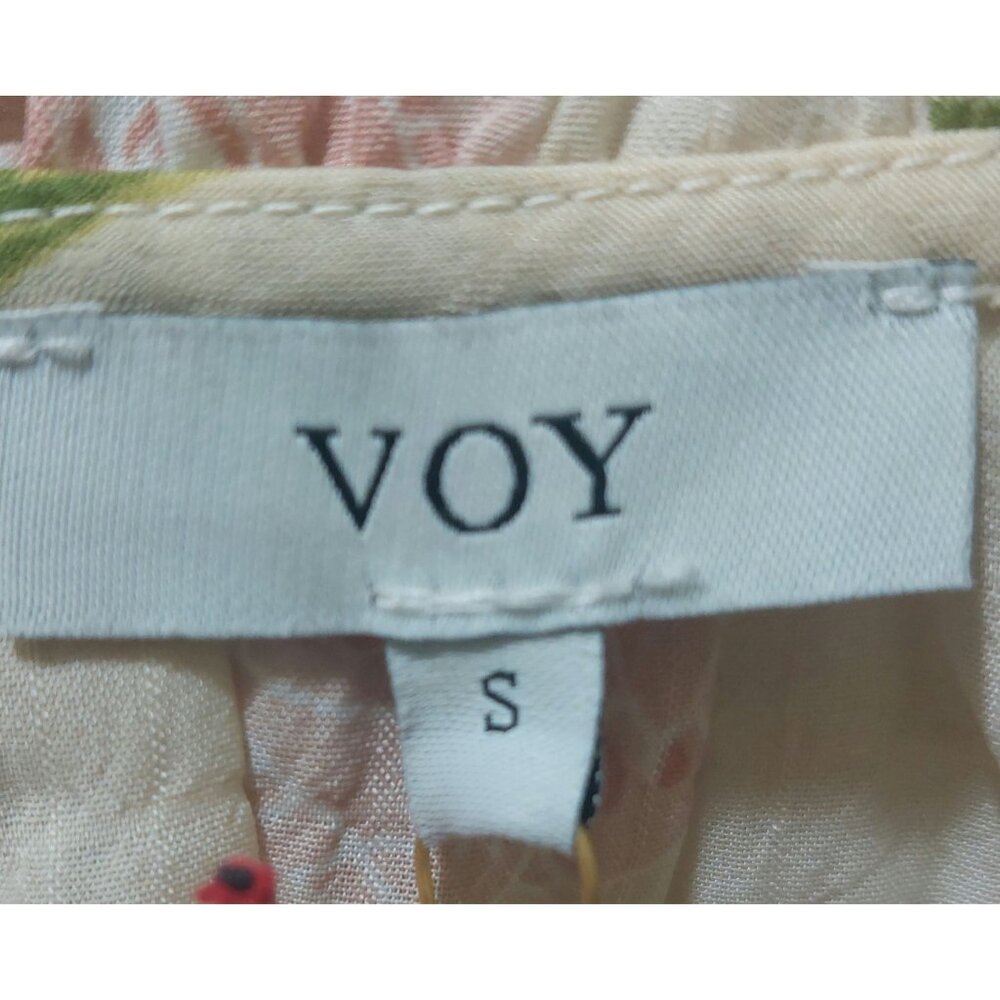 NWT Voy Floral Ruffle Sleeve Button-Front Blouse~Ruffle Front~Pleated Sleeve~SMA - Picture 2 of 8